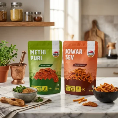 Methi Puri and Jowar Sev